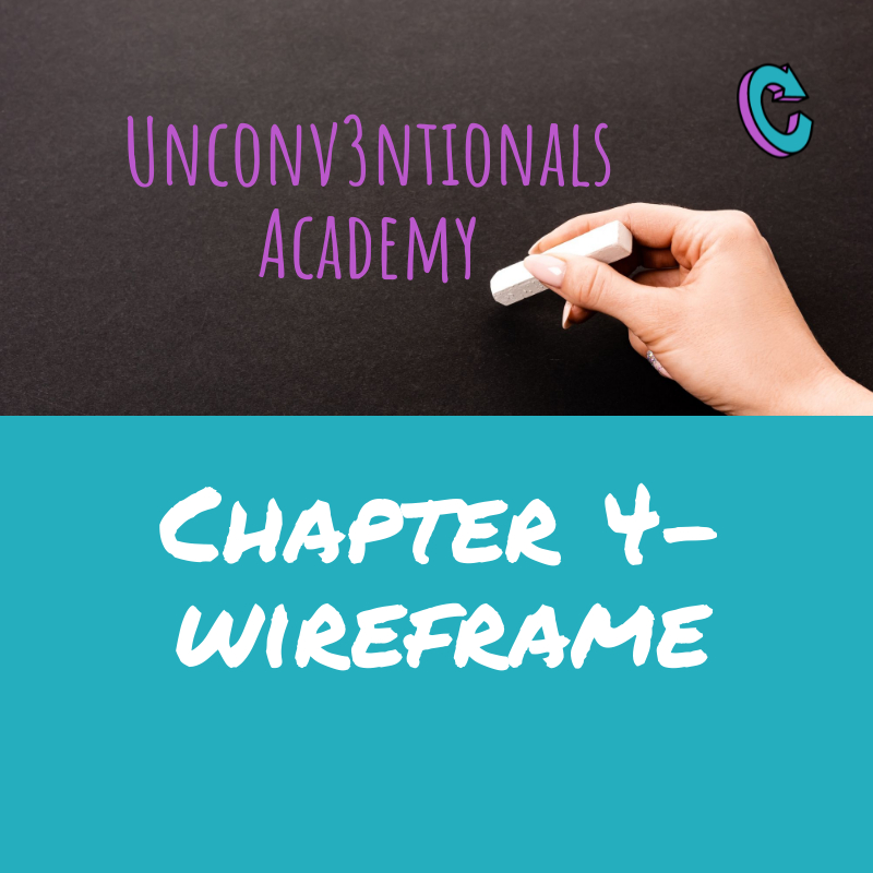 u3 chapter 4 wireframe Unconv3ntionals Academy | This chapter will discuss what a wireframe is, why you should create one and what tools are available for creating a wireframe.