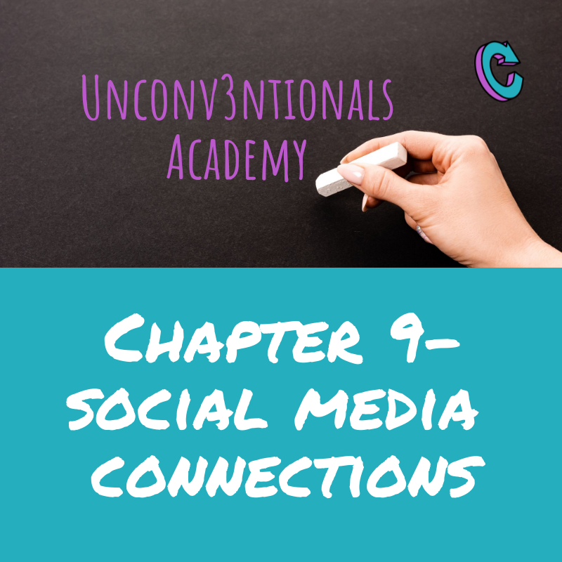 u3 chapter 9 SM connections Unconv3ntionals Academy | As part of your marketing plan, you'll likely want to connect your social media platforms to your website. There are two types of social media connections: incoming and outgoing.